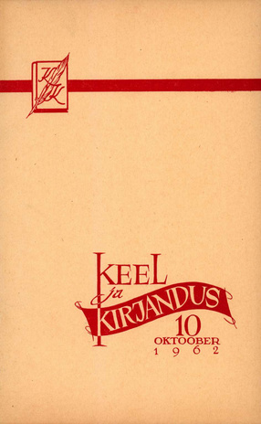 Keel ja Kirjandus ; 10 1962-10