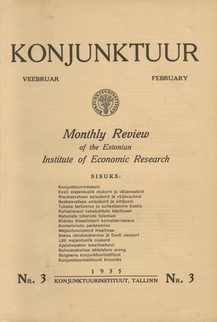 Konjunktuur : monthly review of the Estonian Institute of Economic Research ; 3 1935-02-25