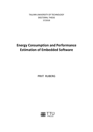Energy Consumption and Performance Estimation of Embedded Software = Sardtarkvara energiatarbe ja jõudluse ennustamine 