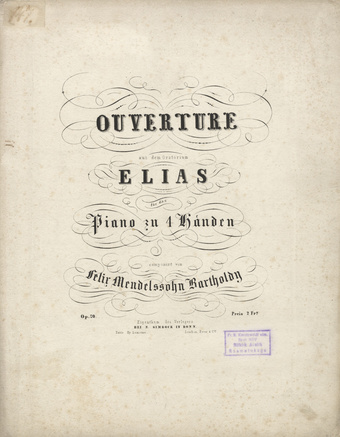 Ouverture aus dem Oratorium Elias : für das Piano zu 4 Händen, Op. 70 