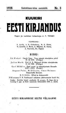 Eesti Kirjandus ; 3 1928