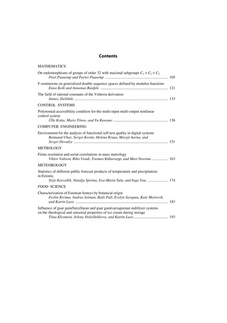 Proceedings of the Estonian Academy of Sciences [Mathemathics. Mechanics. Physics. Chemistry] ; 2 2014