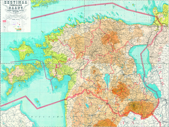Eestimaa füüsiline kaart 1922