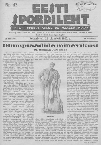 Eesti Spordileht ; 42 1925-10-22