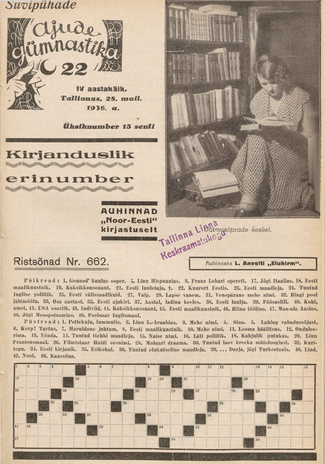 Ajude Gümnastika : ristsõnamõistatuste ajakiri ; 22 1936-05-28