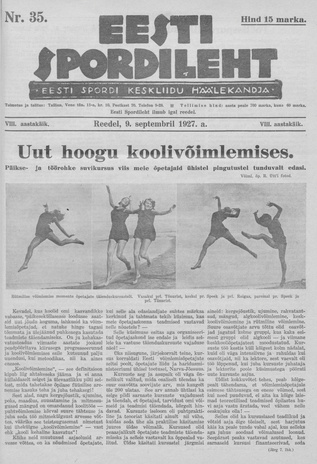 Eesti Spordileht ; 35 1927-09-09