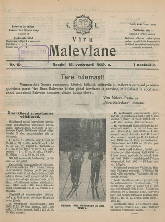 K. L. Viru Malevlane ; 6 1929-02-15