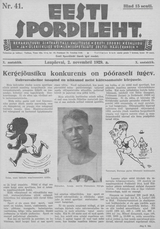 Eesti Spordileht ; 41 1929-11-02