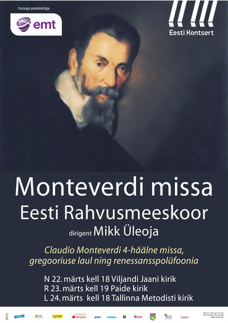 Monteverdi missa : Eesti Rahvusmeeskoor 