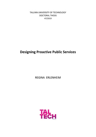 Designing proactive public services = Proaktiivsete avalike teenuste disainimine 