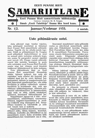 Eesti Punase Risti Samariitlane ; 1/2 1933-01/02