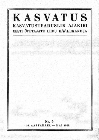 Kasvatus ; 5 1928-05