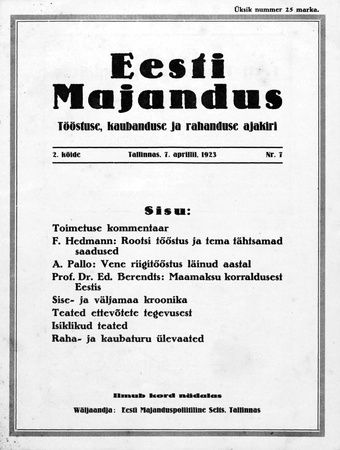 Eesti Majandus ; 7 1923-04-07