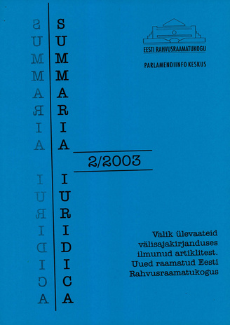 Summaria Iuridica ; 2 2003