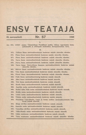 Eesti NSV Teataja ; 57 1940-11-30
