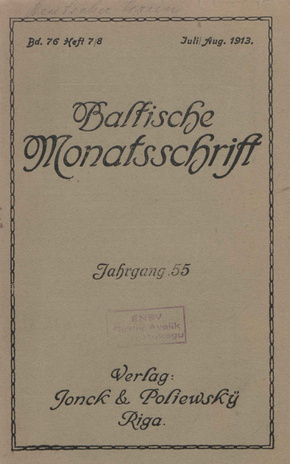 Baltische Monatsschrift ; 7/8 1913-07/08