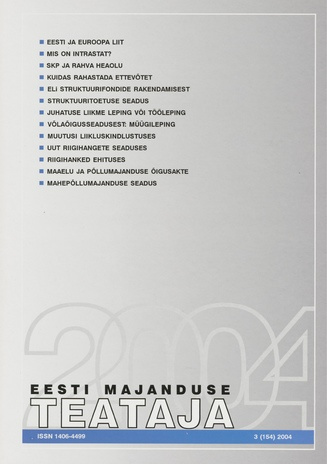 Eesti Majanduse Teataja : majandusajakiri aastast 1991 ; 3 (154) 2004