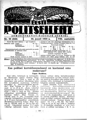 Eesti Politseileht ; 26 1928