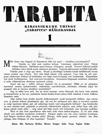Tarapita ; 1 1921-1922