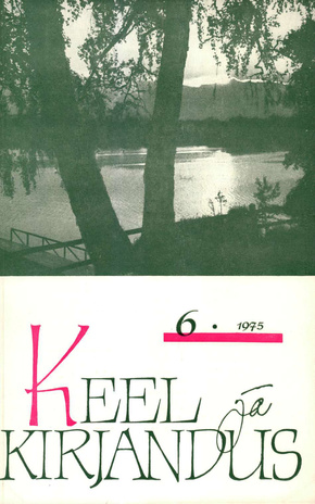 Keel ja Kirjandus ; 6 1975-06