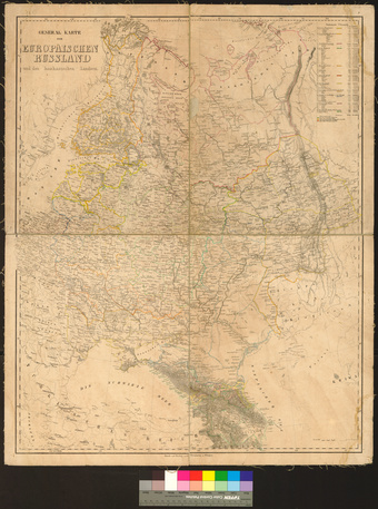 General-Karte vom Europäischen Russland und den kaukasischen Ländern