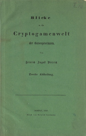 Blicke in die Cryptogamenwelt der Ostseeprovincen. Abt. 2