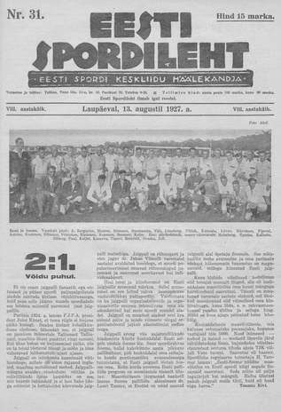 Eesti Spordileht ; 31 1927-08-13