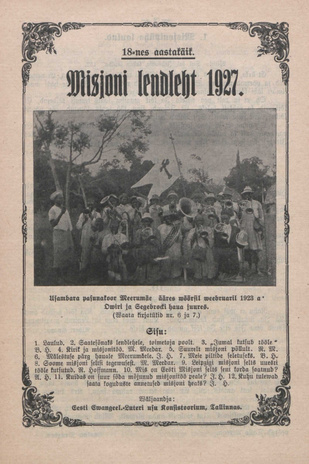 Missioni lendleht ; 1927