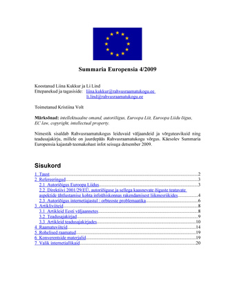 Summaria Europensia : [referaatväljaanne] ; 4 2009