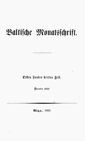 Baltische Monatsschrift ; 3 1859-12