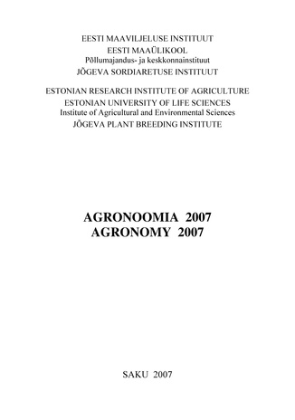 Agronoomia 2007 = Agronomy 2007