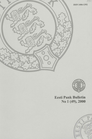 Eesti Pank (Bank of Estonia) : bulletin ; 1 (49) 2000