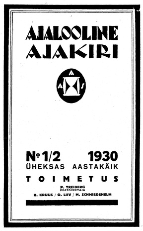 Ajalooline Ajakiri ; 1_2 1930