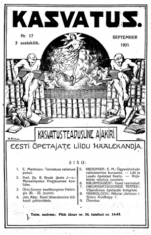 Kasvatus ; 17 1921-09