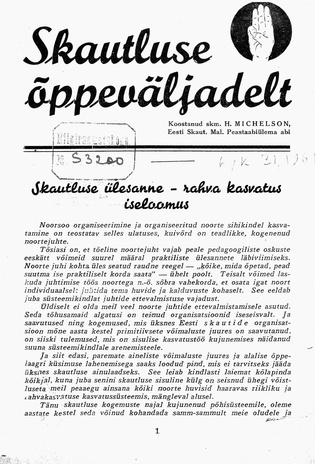 Skautluse õppeväljadelt ; 1 1938