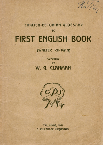 English-Estonian glossary to first English book (Walter Ripman) 