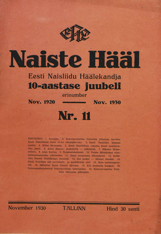 Naiste Hääl ; 11 1930-11