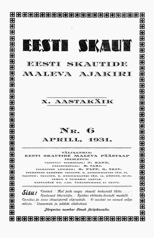 Eesti Skaut ; 6 1931-04