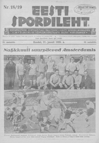 Eesti Spordileht ; 18/19 1928-06-27