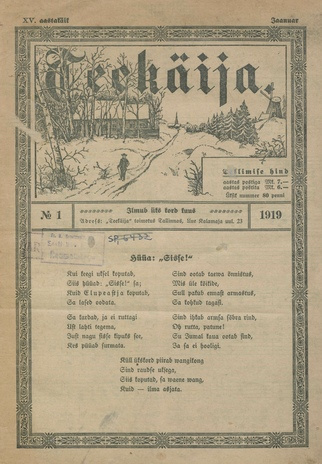 Teekäija : Eesti Baptisti Koguduse Ühenduse häälekandja ; 1 1919-01