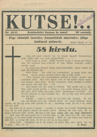Kutse! : äratusleht linnas ja maal ; 10-11 1936-06-20