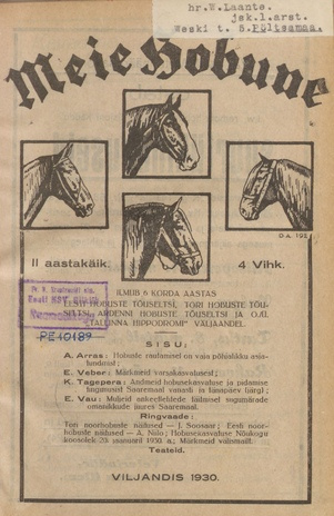 Meie Hobune ; 4 1930