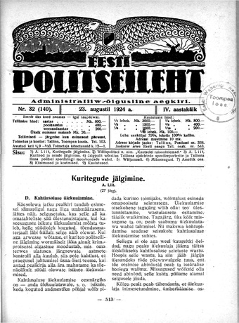 Eesti Politseileht ; 32 1924