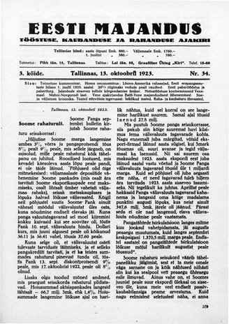 Eesti Majandus ; 34 1923-10-13