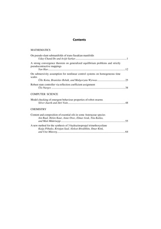 Proceedings of the Estonian Academy of Sciences [Mathemathics. Mechanics. Physics. Chemistry] ; 1 2011
