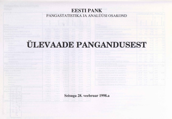 Ülevaade pangandusest ; 1998-02-28