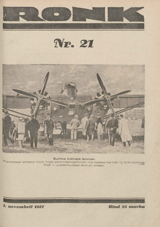 Ronk : perekonna ajakiri ; 21 (177) 1927-11-01