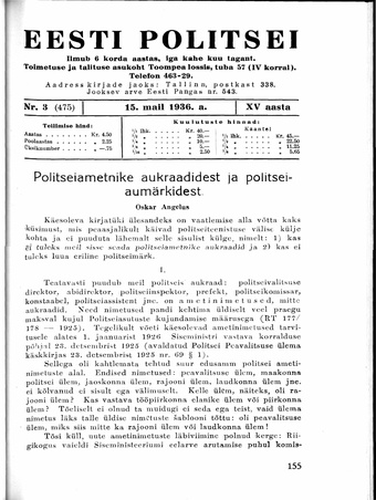 Eesti Politseileht ; 3 1936