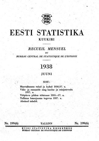 Eesti Statistika : kuukiri ; 199 (6) 1938-06