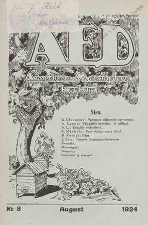 Aed : aianduse ajakiri ; 8 1924-08